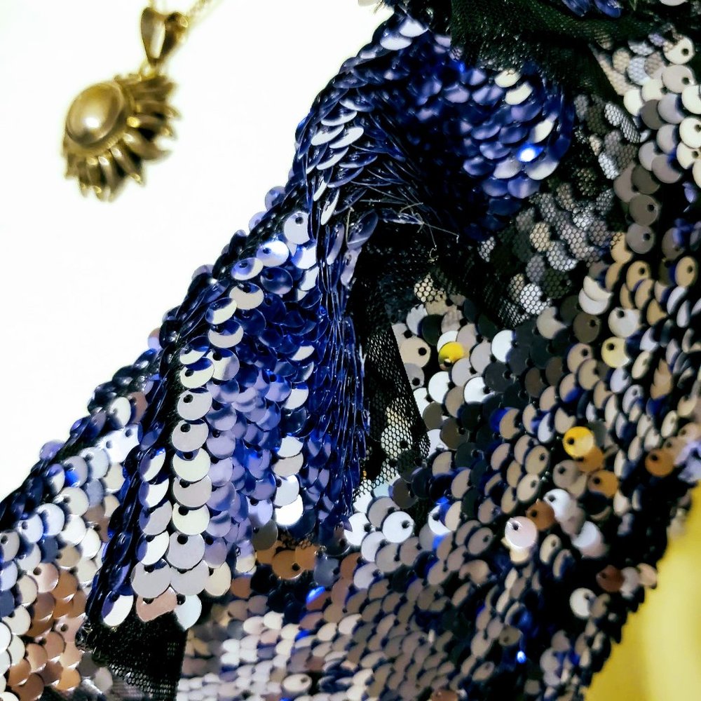 Free People Purple Black Sequin Siren Mini Dress - Picture 4 of 8